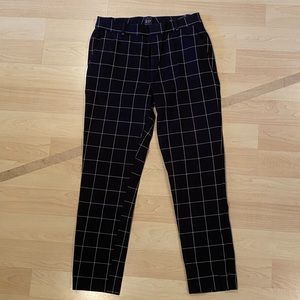 Gap High-rise Slim Ankle Pants | Black Grid Plaid